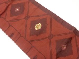 菱に華紋模様織出し名古屋帯